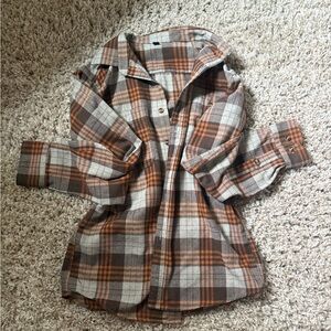 Plaid Shirt in Orange and Gray